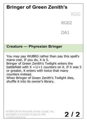 Bringer of Green Zeniths Twilight (UNK-RG02a)