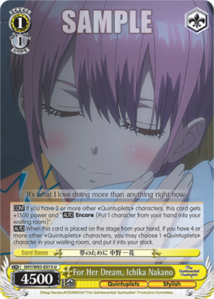 For Her Dream, Ichika Nakano