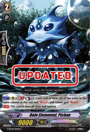 Rain Elemental, Pichan