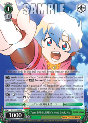 Team DAI-GURREN’s Head Cook, Nia