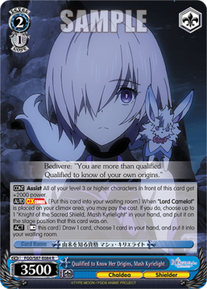 Qualified to Know Her Origins, Mash Kyrielight