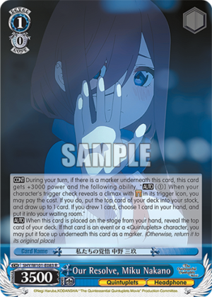 Our Resolve, Miku Nakano