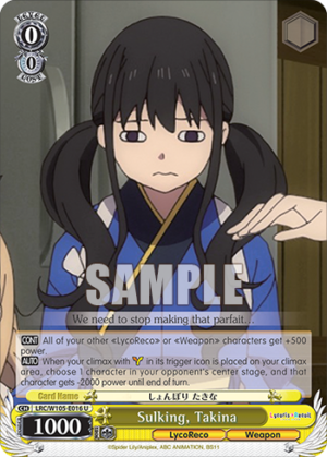 Sulking, Takina