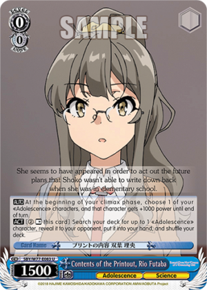 Contents of the Printout, Rio Futaba