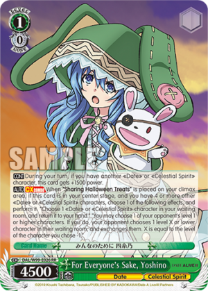 For Everyone’s Sake, Yoshino