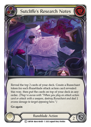 Sutcliffe’s Research Notes (1HP298)
