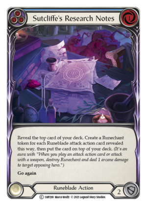 Sutcliffe’s Research Notes (1HP299)